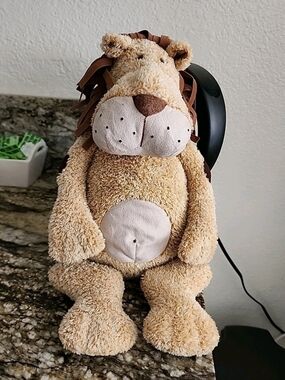 Jellycat London Lion Tum Tum Plush Stuffed Animal Belly Button Rag Mane, Tan